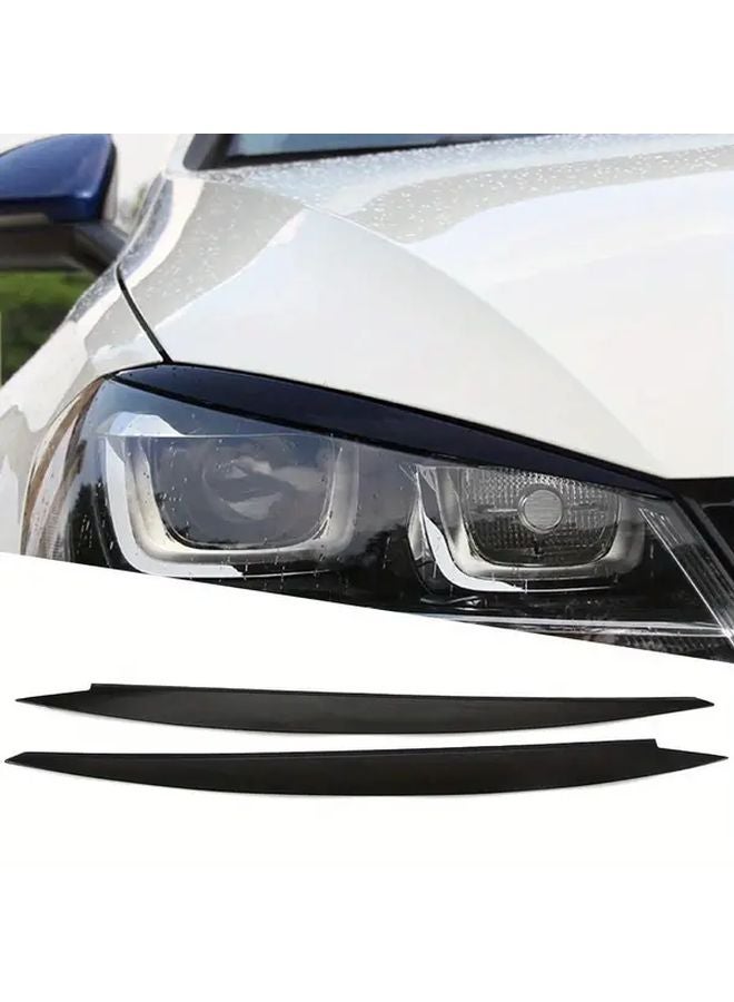 Black Headlight Cover Trim Sticker For Volkswagen Golf 7 MK7 GTI - Image 4