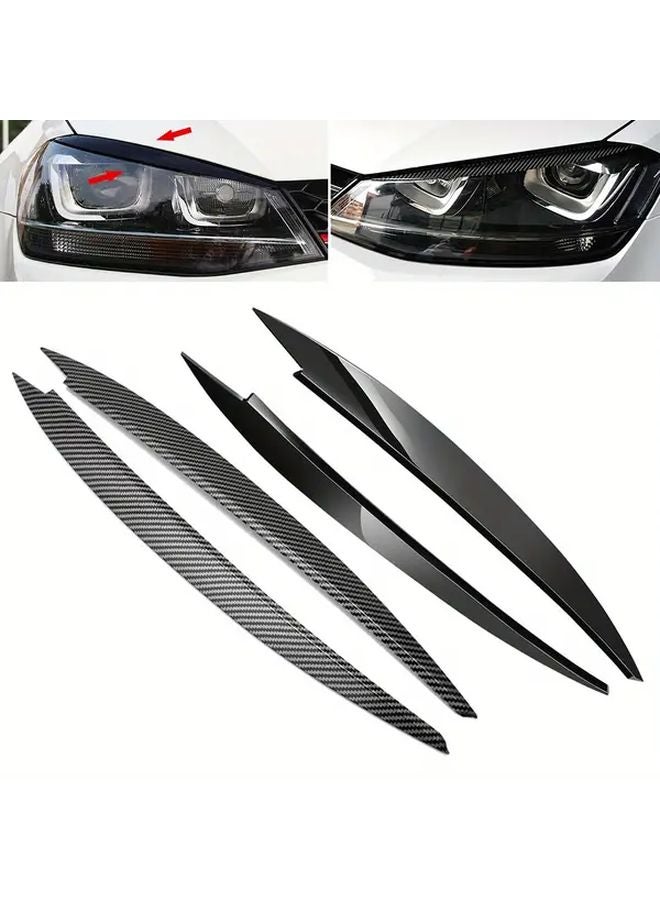 Black Headlight Cover Trim Sticker For Volkswagen Golf 7 MK7 GTI - Image 2