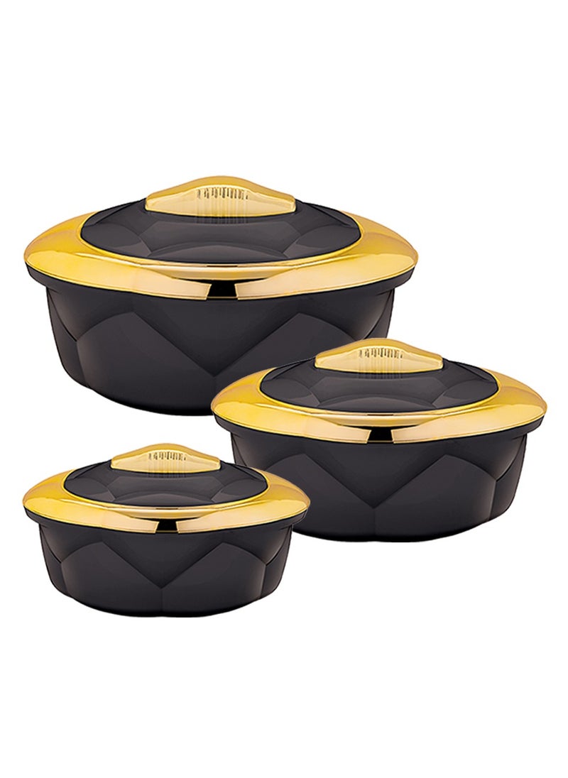 AXIS - Allure 3pcs Casserole Set Stainless Steel Inner Casing Black Color - 1.2L,2.2L,3.2L - Image 1