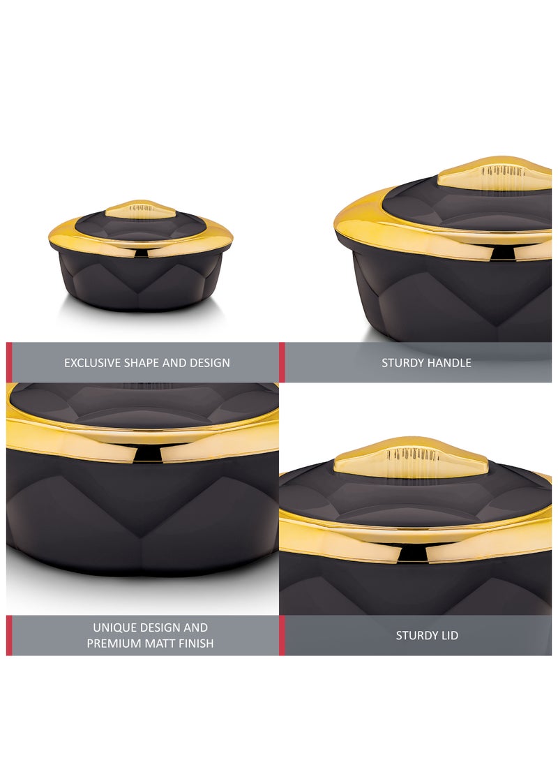 AXIS - Allure 3pcs Casserole Set Stainless Steel Inner Casing Black Color - 1.2L,2.2L,3.2L - Image 1