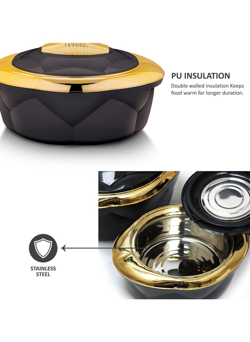 AXIS - Allure 3pcs Casserole Set Stainless Steel Inner Casing Black Color - 1.2L,2.2L,3.2L - Image 1