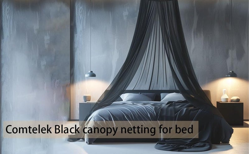 Comtelek Mosquito Net Bed Canopy for Girls,King Canopy Bed Curtains Full Queen Size from Ceiling,Dome Mosquito Netting Bed Tent Twin Girls Princess Canopy Bed White Decor for Baby Crib,Kid Bed and Adult Beds - Image 2