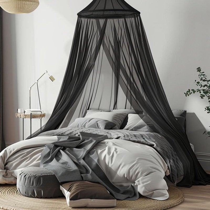 Comtelek Mosquito Net Bed Canopy for Girls,King Canopy Bed Curtains Full Queen Size from Ceiling,Dome Mosquito Netting Bed Tent Twin Girls Princess Canopy Bed White Decor for Baby Crib,Kid Bed and Adult Beds - Image 5