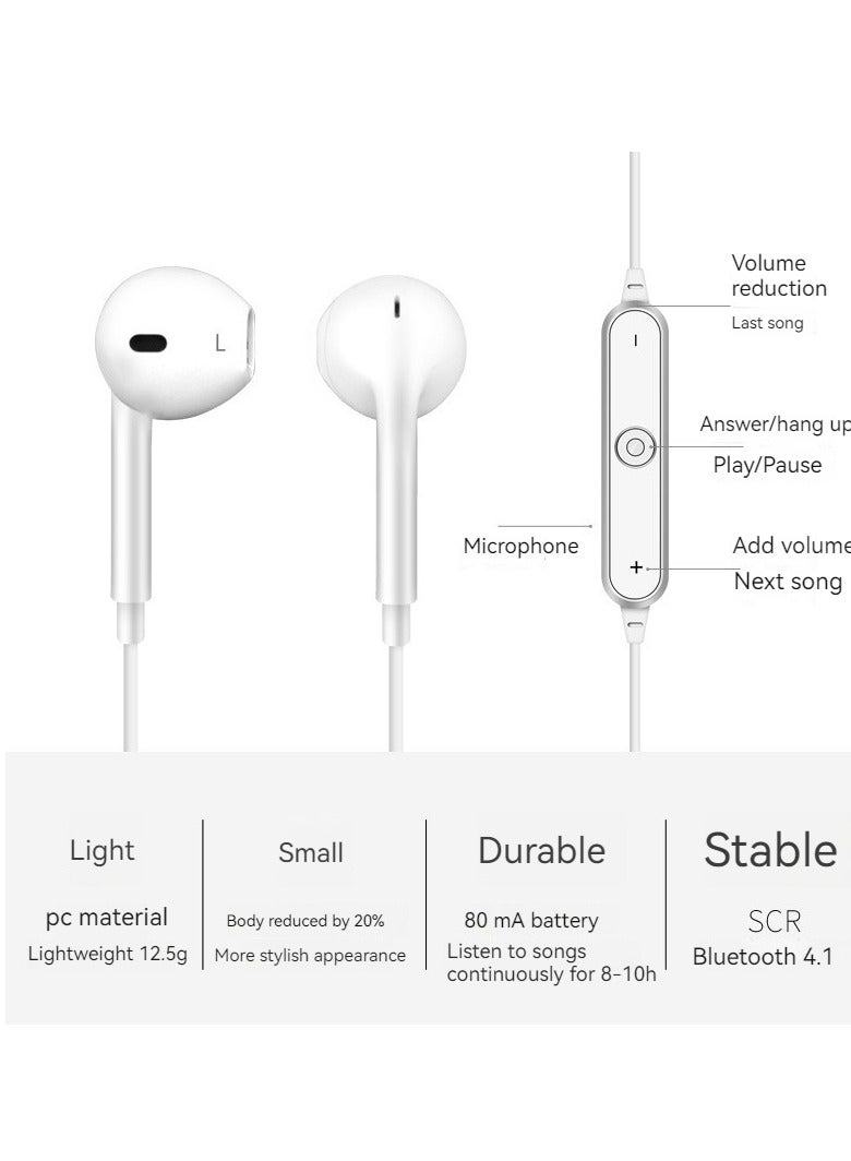 Wireless Sports Bluetooth Headphones In-ear Neck Hanging Extra Long Standby Black  - Image 3