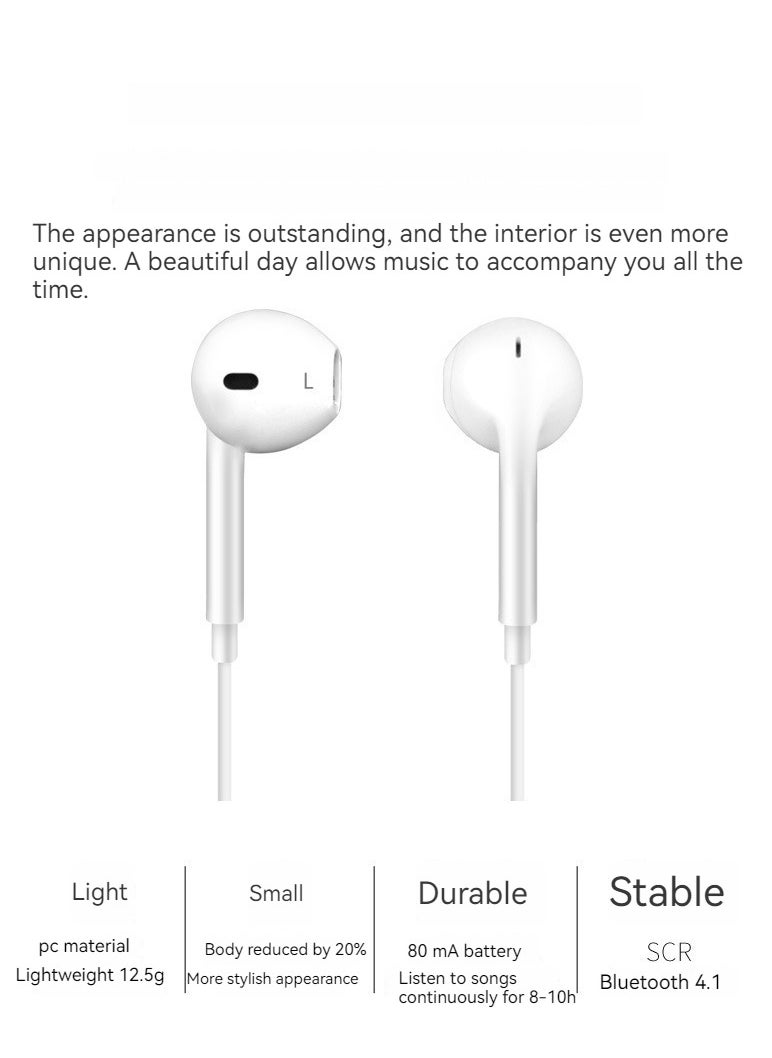 Generic Wireless Sports Bluetooth Headphones In-ear Neck Hanging Extra Long Standby Black  - Image 3