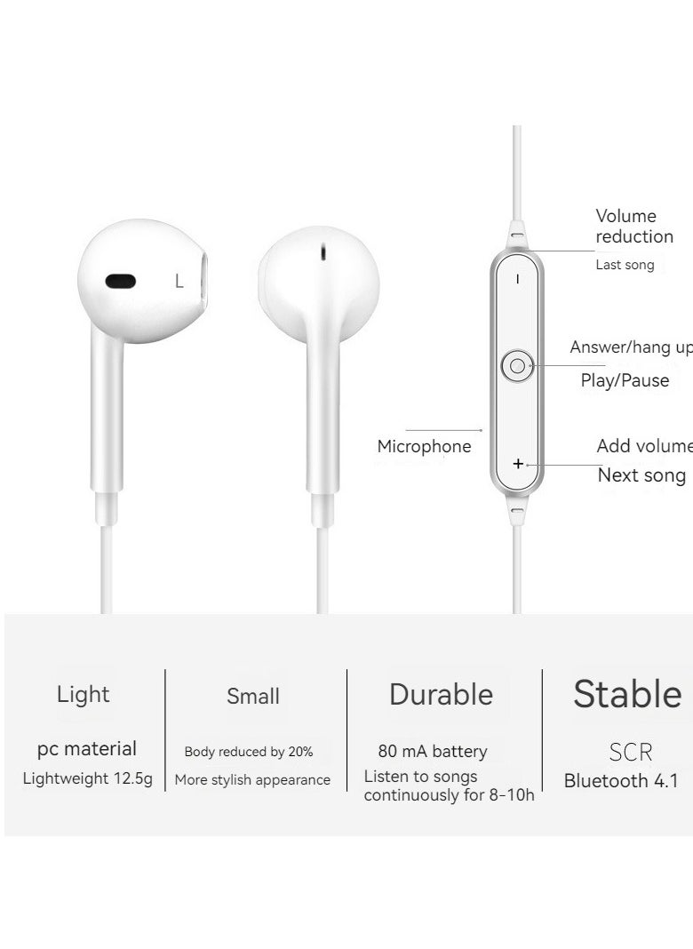 Generic Wireless Sports Bluetooth Headphones In-ear Neck Hanging Extra Long Standby Black  - Image 4