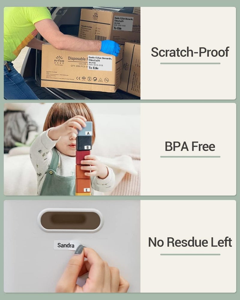 phomemo Multi-Purpose Self-Adhesive Round Label For -M110/M200 Label Maker, （40X40 Mm）Thermal Label For Barcode Label, Diy Logo Design, Black On White - Image 4