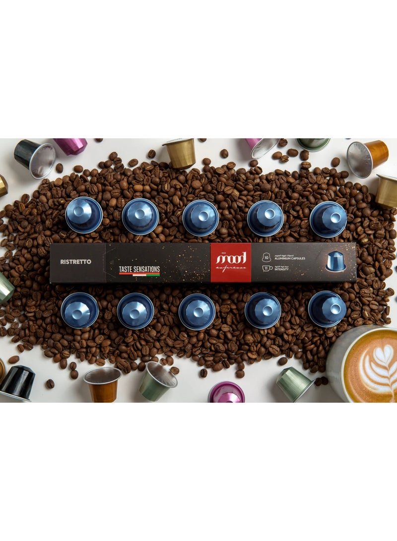 Ristretto Nespresso Compatible Aluminium Capsule, 10 Capsules - Image 1