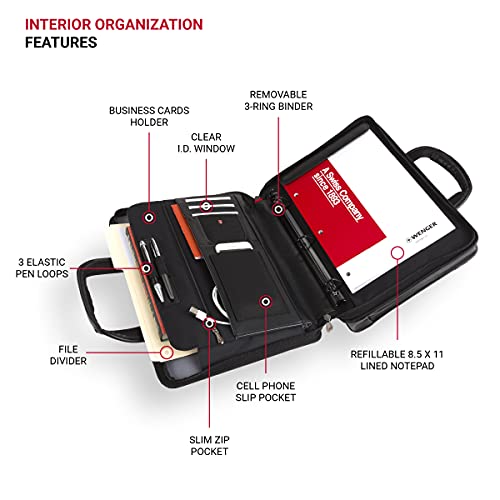 Wenger Luggage Proxy Zippered Laptop Presentation Padfolio Black 14inch 601675 - Image 3