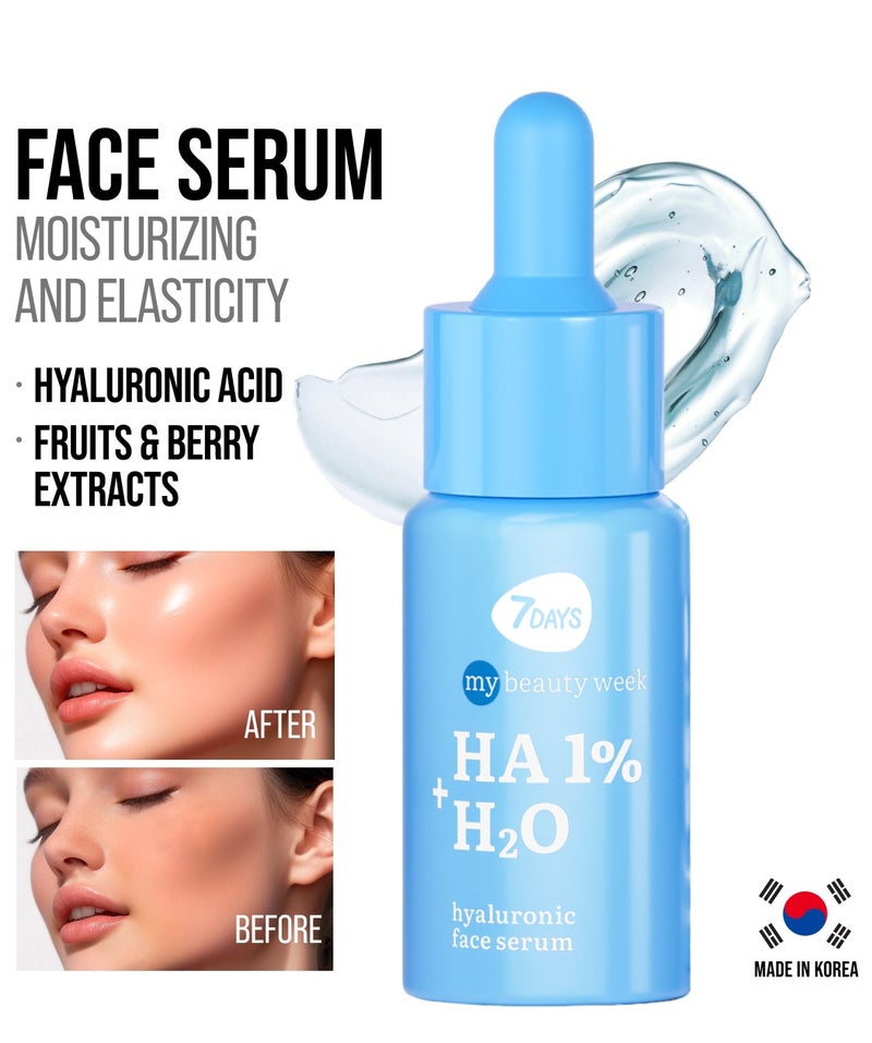 7DAYS MY BEAUTY WEEK HA 1%+H2O Hyaluronic face serum, 20 ml - Image 5