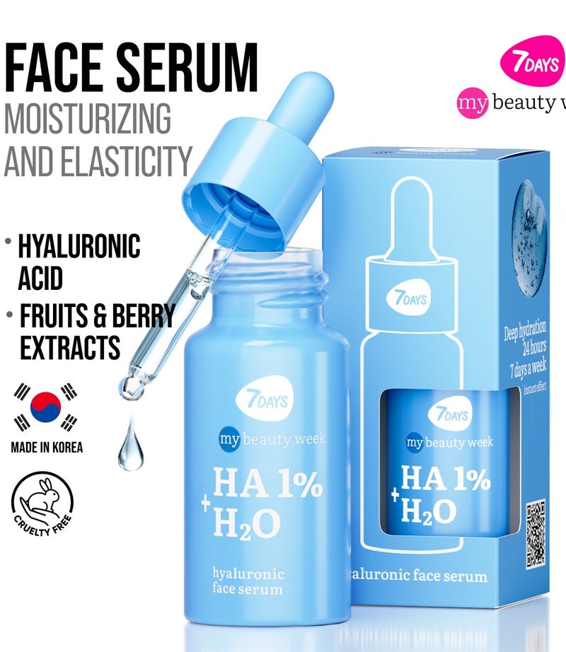 7DAYS MY BEAUTY WEEK HA 1%+H2O Hyaluronic face serum, 20 ml - Image 2