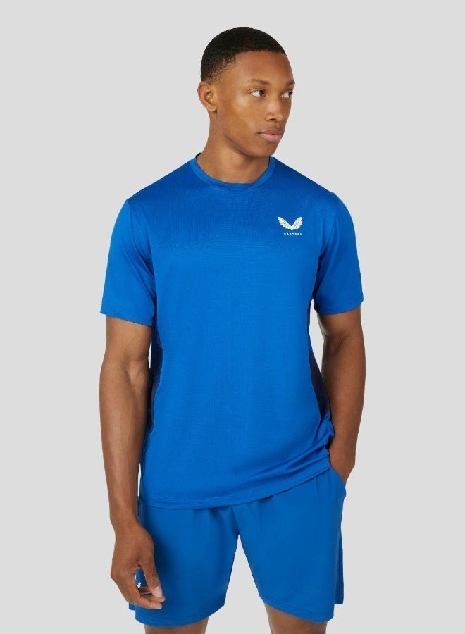 CASTORE Men’S Short Sleeve Mesh Mix T Shirt - True Blue - Image 1