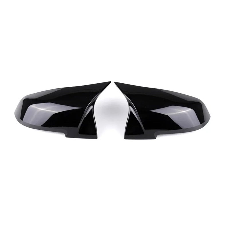 Rearview Mirror Cover Caps Set Of 2 Bright Black Compatible With BMW 1 2 3 4 X Series - Image 2