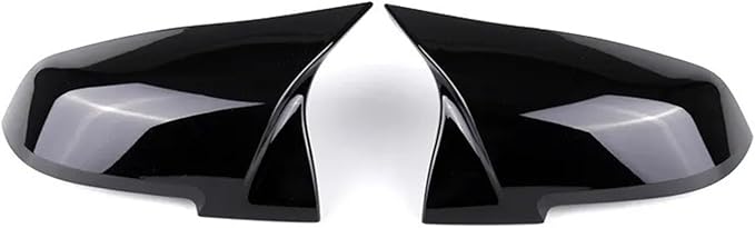 Rearview Mirror Cover Caps Set Of 2 Bright Black Compatible With BMW 1 2 3 4 X Series - Image 1