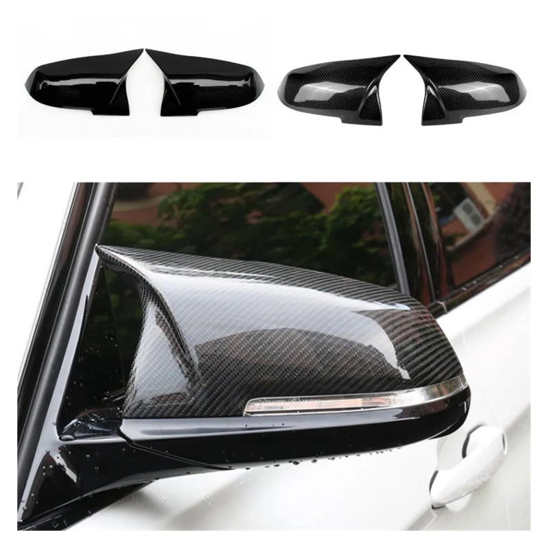 Rearview Mirror Cover Caps Set Of 2 Bright Black Compatible With BMW 1 2 3 4 X Series - Image 4