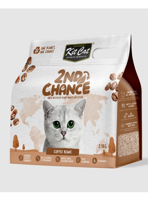 Premium Cat Litter Made With Natural Coffee and Cassava Granules to Promote Clumping - 2.5 kg