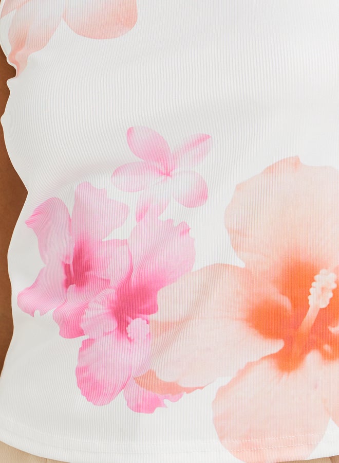 Take Two Floral Print Sleeveless Round Neck Top  - Image 5
