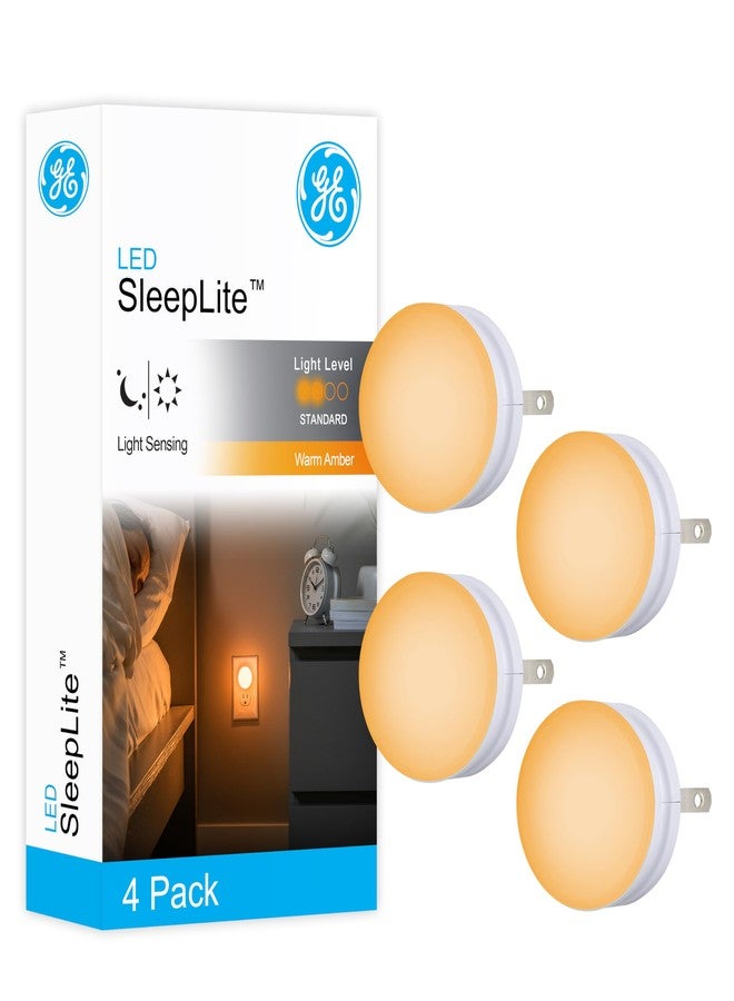 GE SleepLite Night Lights Plug into Wall, 4-Pack, Warm Amber - Image 1