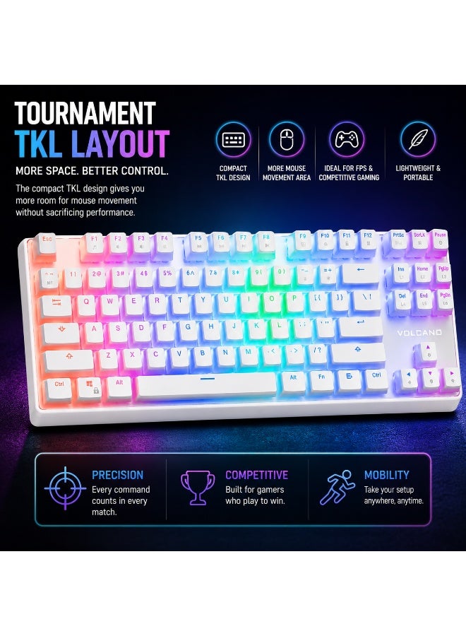 موديكوم لوحة مفاتيح VOLCANO LANPARTY RGB Pudding Edition - لون بني من Outemu - أغطية مفاتيح Double-Shot Pudding - هيكل من الألومنيوم - إضاءة خلفية RGB كاملة (16.7 مليون لون) - مفاتيح كاملة مضادة للظلال - Image 4