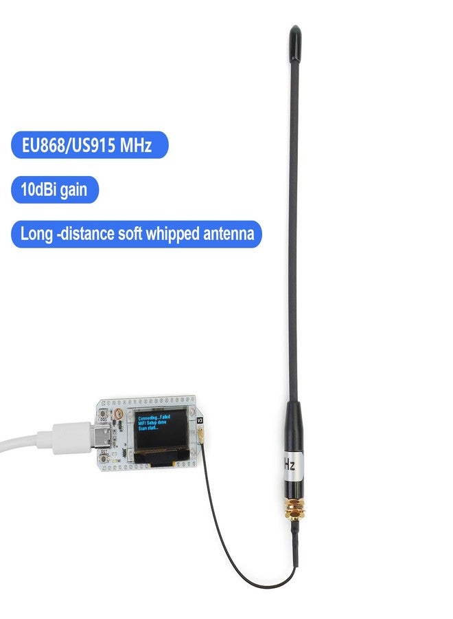 Meshnology 868MHz Antenna 10dBi Gain for Meshtastic LoRa Long Range Soft Whip Antenna, 17cm Omni SMA Male Black (1 Pack) - Image 2