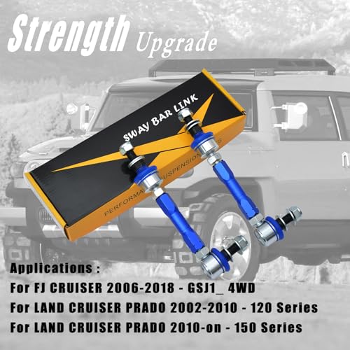 JS SUPER WORK Rear Adjustable Stabilizer Sway Bar Link Kit Fit for FJ CRUISER GSJ1 / LAND CRUISER PRADO 120 150,12mm Ball Joint Adjustable Suspension Kit - Image 3