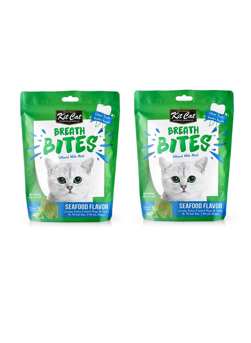 Kit Cat 2pcs Breath Bites Seafoods Flavor 60g