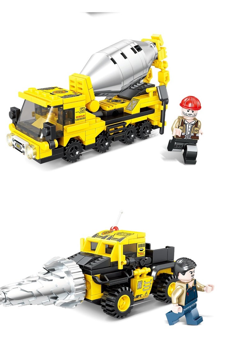 Sembo 1586 - Engineering series building blocks - Set of 4 - Yellow - Image 2