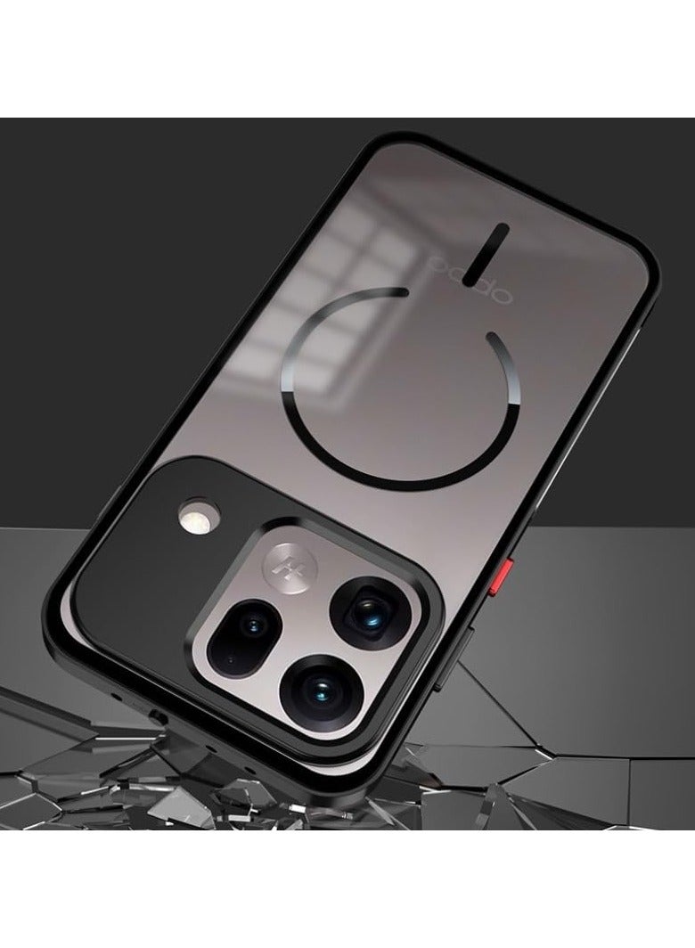 general Magnetic Case Compatible with OPPO Find X9s Pro, Aluminum Alloy Frame, Matte Satin-Finish Translucent Back Cover, Shock-Resistant Case Supports Wireless Charging - Image 4