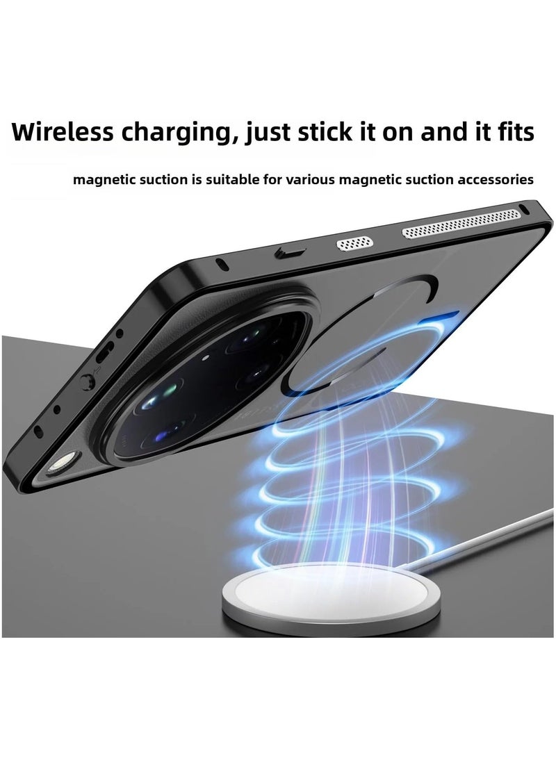 general Magnetic Case Compatible with OPPO Find X9s Pro, Aluminum Alloy Frame, Matte Satin-Finish Translucent Back Cover, Shock-Resistant Case Supports Wireless Charging - Image 2