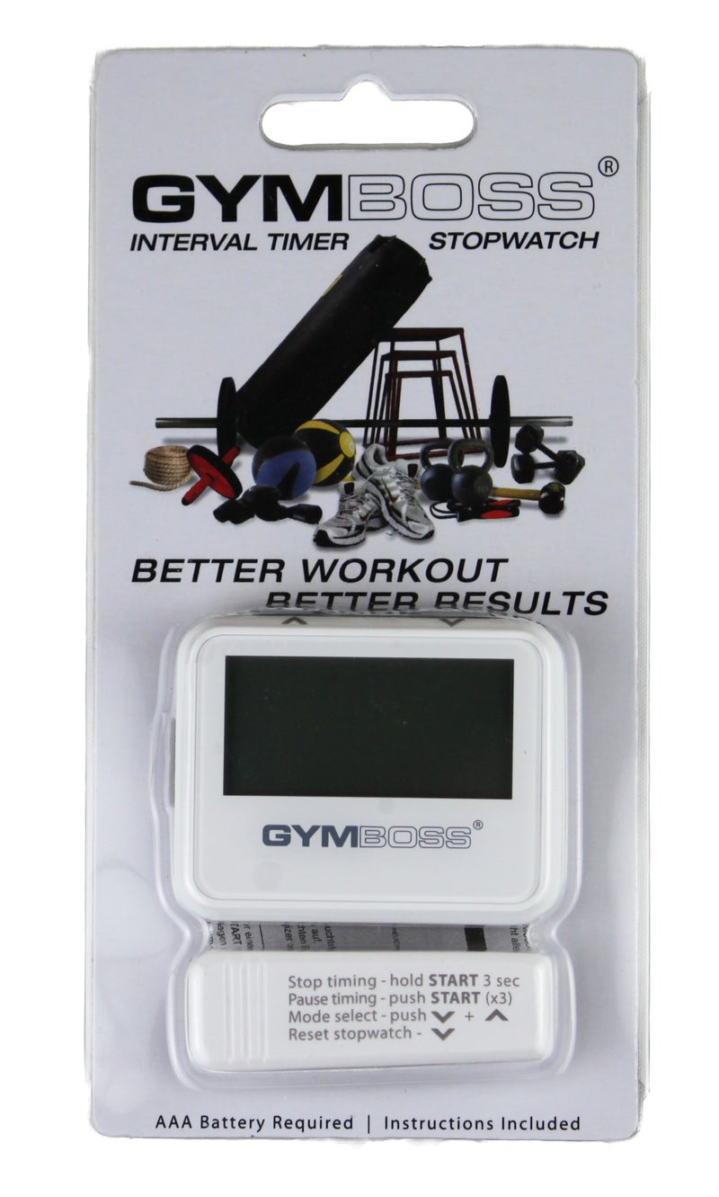 Gymboss مؤقت فترات جيمبوس وساعة توقيت - أبيض/رمادي لامع - Image 5
