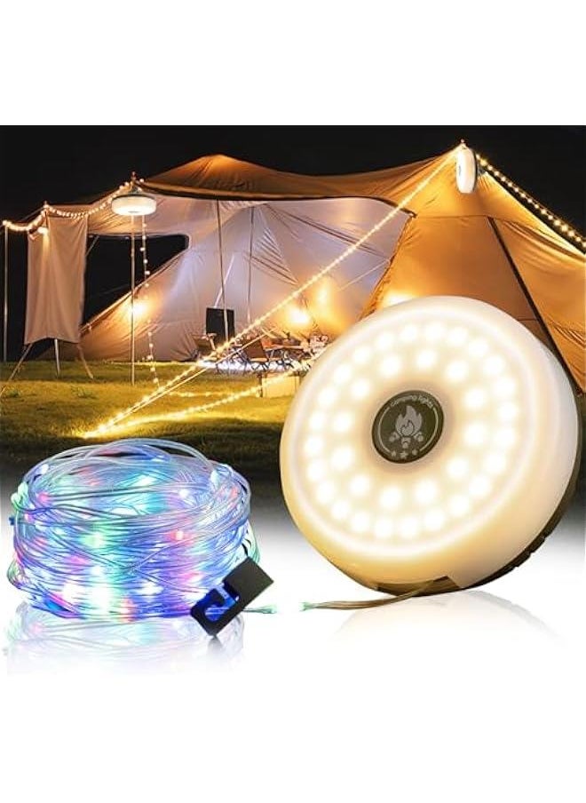 Arabest Portable Camping Lights with 8 Lighting Modes, Fast 30s Recovery, Waterproof, Type-C Charging - Ideal for Camping, Yard, Hiking - 32.8Ft Long  - Image 1
