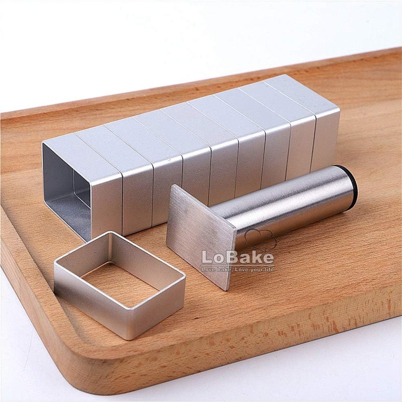 LoBake Rectangle shape aluminium pineapple cake mold stainless steel pressing stamp mooncake mould fondant cookie biscuit molds DIY - Image 3