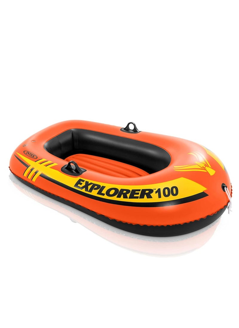 INTEX Explorer Inflatable Boat Series: Dual Air Chambers – Welded Oar Locks – Grab Handles – Bow Rope – Sporty Design  - Image 1