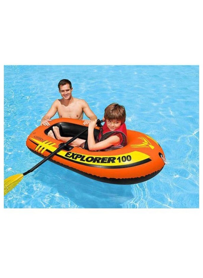 INTEX Explorer Inflatable Boat Series: Dual Air Chambers – Welded Oar Locks – Grab Handles – Bow Rope – Sporty Design  - Image 5