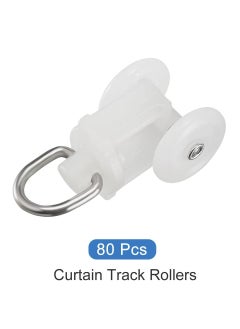 Oasisgalore 80Pcs Curtain Track Rollers，Plastic Twin Wheeled Carriers Drapery Rail Sliding Glider(11.5mm)  - Image 5