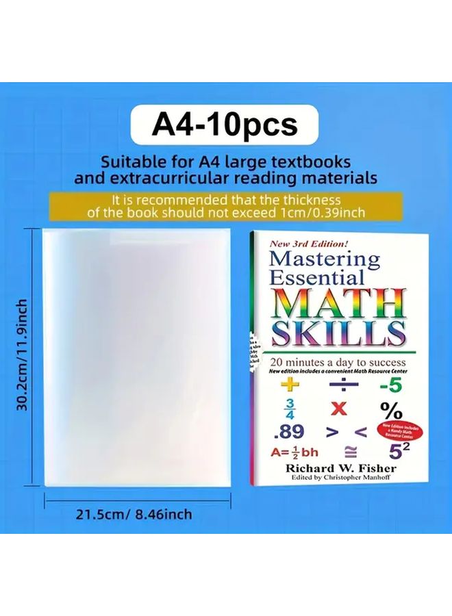 Transparent Self Adhesive Book Covers 16K Size 10 Sheets PVC Protective Sleeves - Image 3