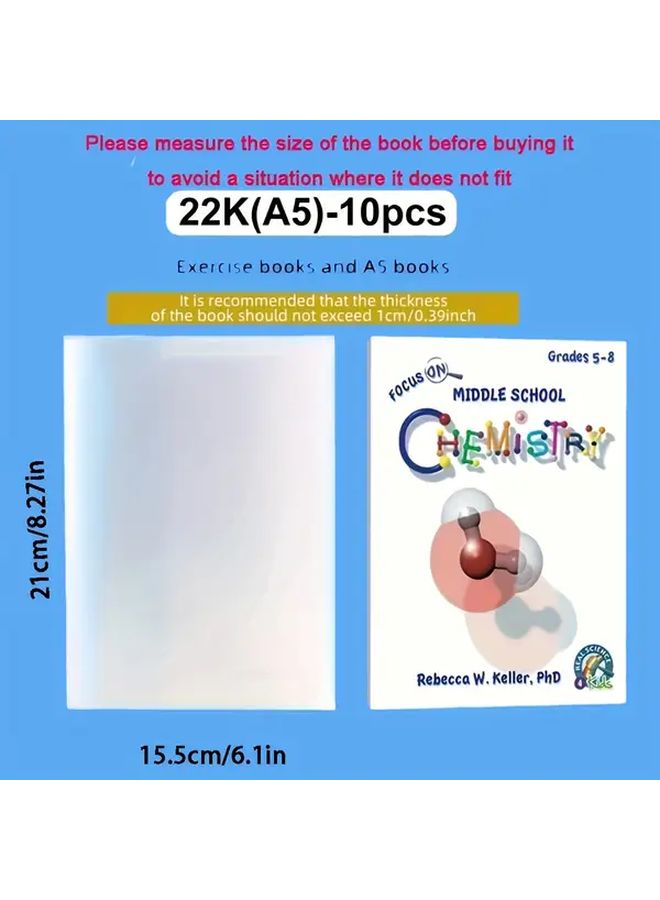 Transparent Self Adhesive Book Covers 16K Size 10 Sheets PVC Protective Sleeves - Image 4