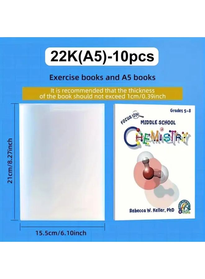 Transparent Self Adhesive Book Covers 16K Size 10 Sheets PVC Protective Sleeves - Image 5