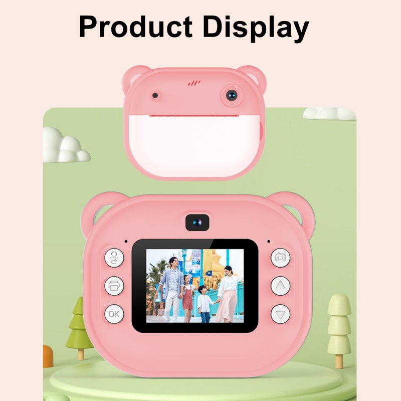 Children's Camera: 2-Inch Hd Display, 24MP, 1080P Hd Recording - One-Click Photo Print, Kids-Friendly Design for Toddlers, Gift Giving & Outdoor Play - Image 2