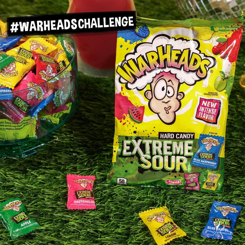 WARHEADS Extreme Sour Hard Candy - Assorted Flavors Including Sour Apple, Black Cherry, Blue Raspberry, Lemon & Watermelon - 2 oz. Bags - 3 Pack - Image 5