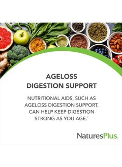 Nature's Plus NaturesPlus AgeLoss Digestion Support - 90 Capsules - Prebiotics, Live Enzymes & 150 mg L-Glutamine - Gluten Free - 30 Servings  - Image 2
