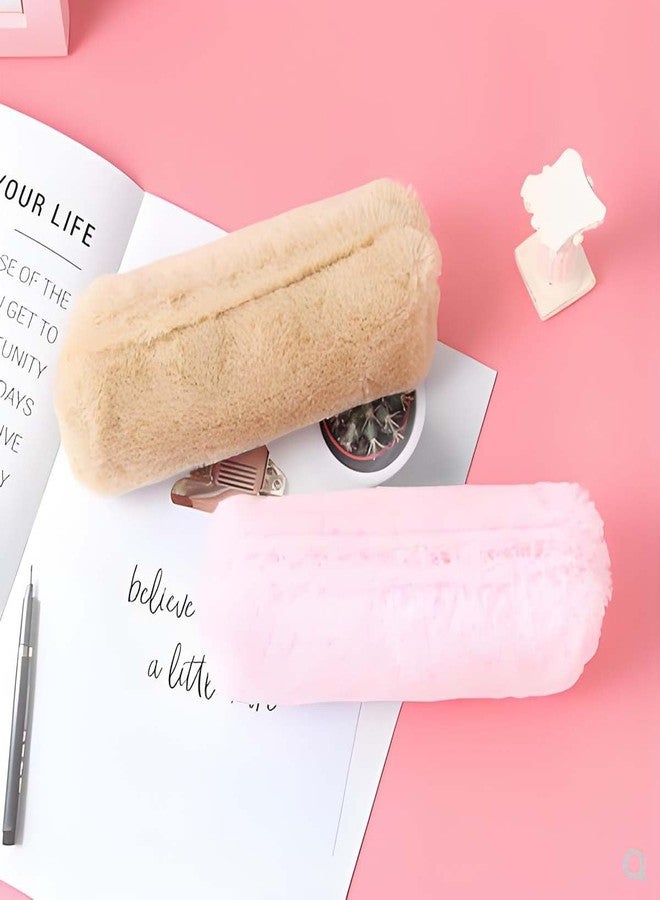 HABUAETY Small Pencil Pouch Makeup Cute Plush Simple Pen Bag Women Office Stationery Mini Comestic Bag - Image 5