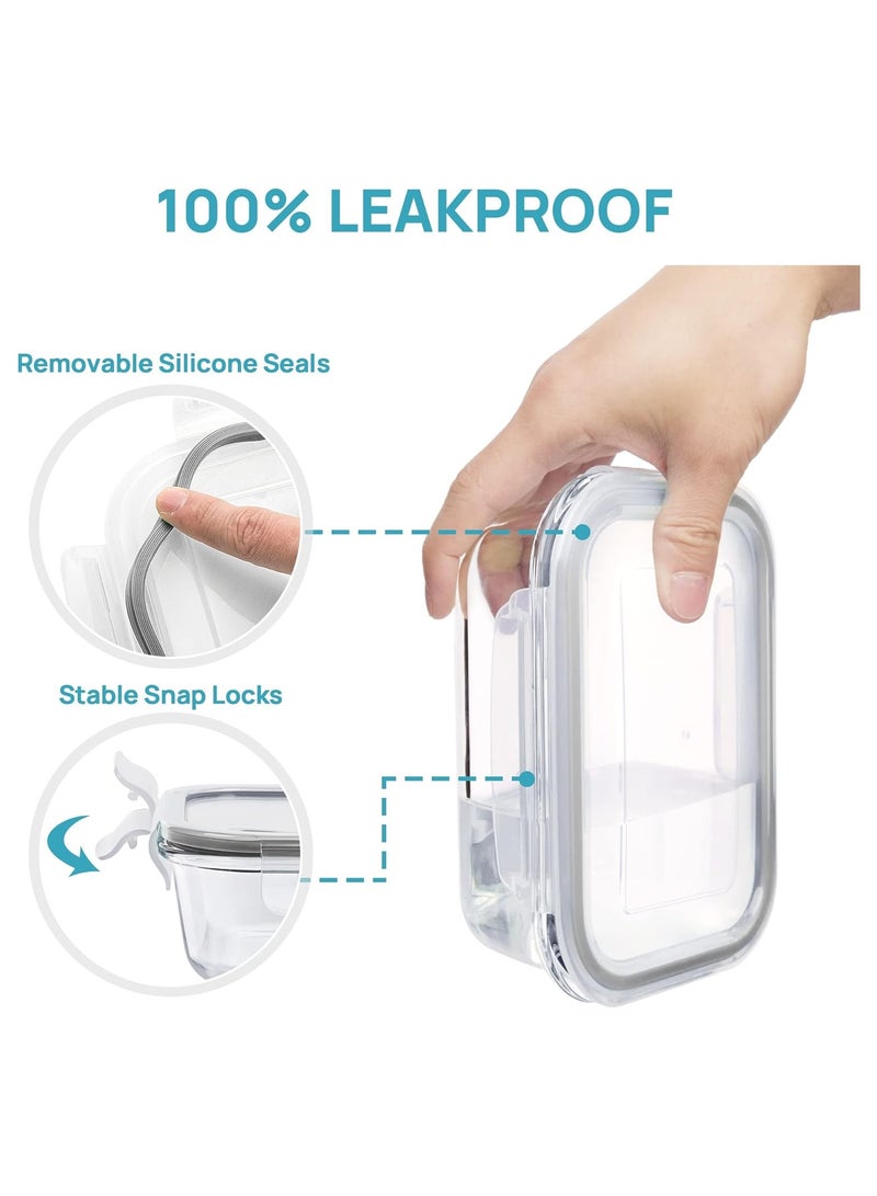 Arabest 8 Pack Glass Food Storage Containers , Meal Prep , Airtight Bento Boxes with Leak Proof Locking Lids, for Microwave, Oven, Freezer and Dishwasher, BPA Free - Image 4