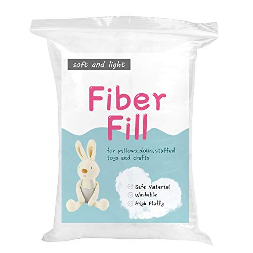 LOKUNN 7.05oz/200g Polyester Fiber Fill, (2.12oz~3.97lb) Stuffing Pillow Filling Stuffing Cushion Filling, Batting High Resilience Fill Fiber, Stuffing for Stuffed Animals/DIY Crafts (White) - Image 1