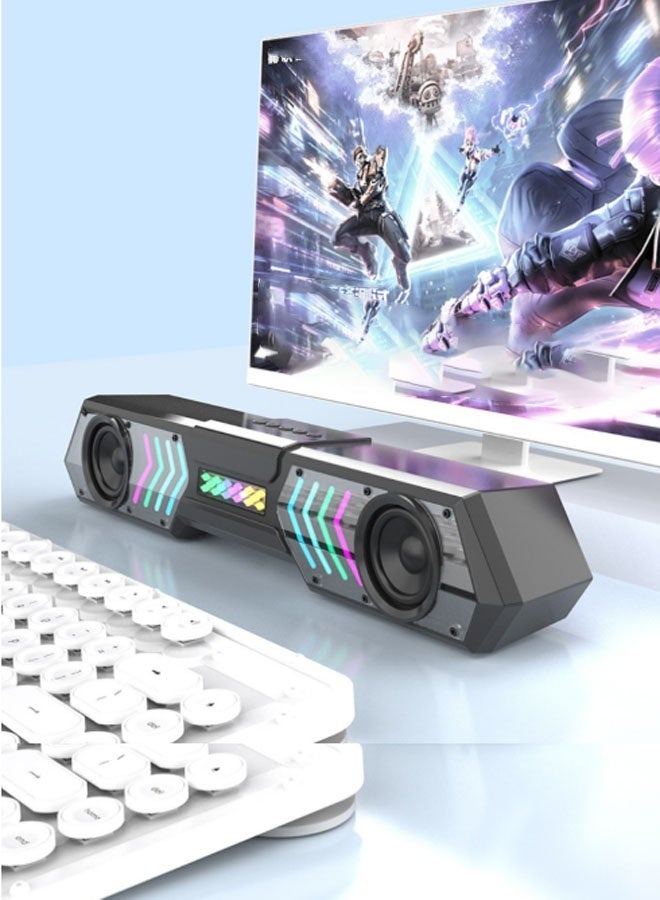 نيوترل مكبر صوت بلوتوث V11 PRO Mecha Echo Wall للألعاب يتميز بإضاءة RGB مبهرة وإمكانية تشغيل الموسيقى والرد على المكالمات. مثالي لجلسات الألعاب وحفلات أعياد الميلاد والتجمعات الخارجية واستراحات التأمل والمزيد. (أسود) - Image 2