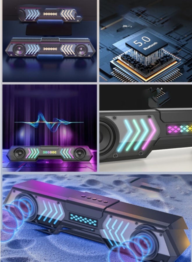 نيوترل مكبر صوت بلوتوث V11 PRO Mecha Echo Wall للألعاب يتميز بإضاءة RGB مبهرة وإمكانية تشغيل الموسيقى والرد على المكالمات. مثالي لجلسات الألعاب وحفلات أعياد الميلاد والتجمعات الخارجية واستراحات التأمل والمزيد. (أسود) - Image 3