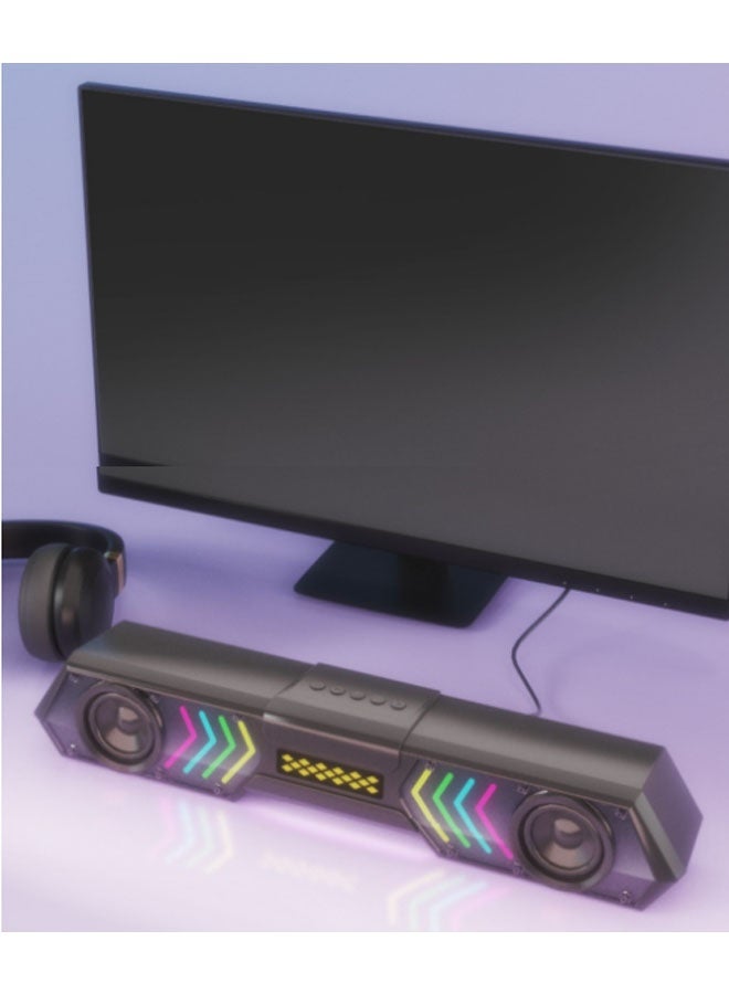 نيوترل مكبر صوت بلوتوث V11 PRO Mecha Echo Wall للألعاب يتميز بإضاءة RGB مبهرة وإمكانية تشغيل الموسيقى والرد على المكالمات. مثالي لجلسات الألعاب وحفلات أعياد الميلاد والتجمعات الخارجية واستراحات التأمل والمزيد. (أسود) - Image 5