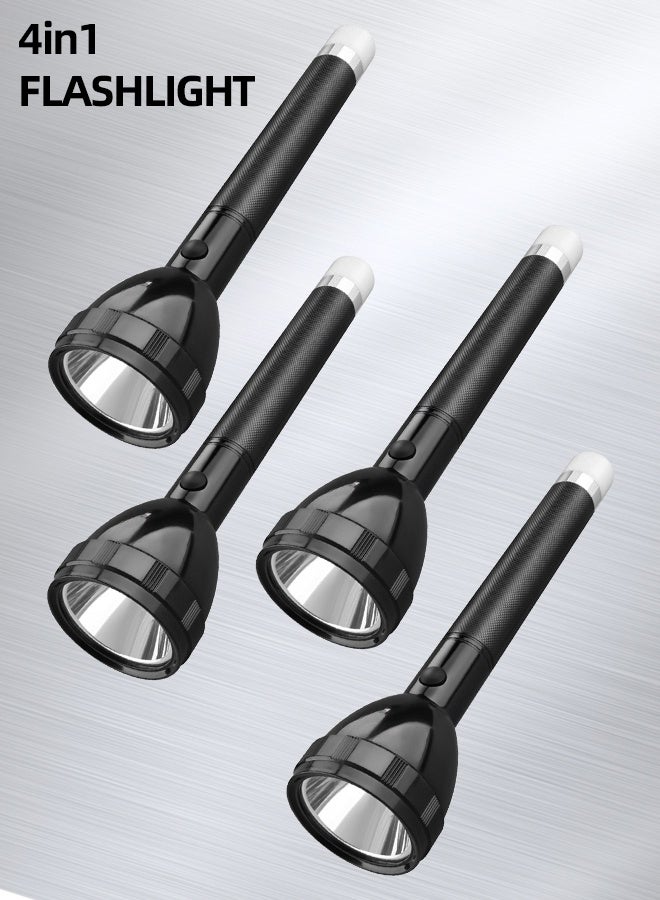 VINNYSEN LED Flashlight 4 Pack  High Lumen Tactical Flashlight with Tail Light Waterproof Zoom Flashlight  USB Rechargeable  Men's Christmas Stocking Gift  Essential Equipment for Hunting and Camping - Image 1