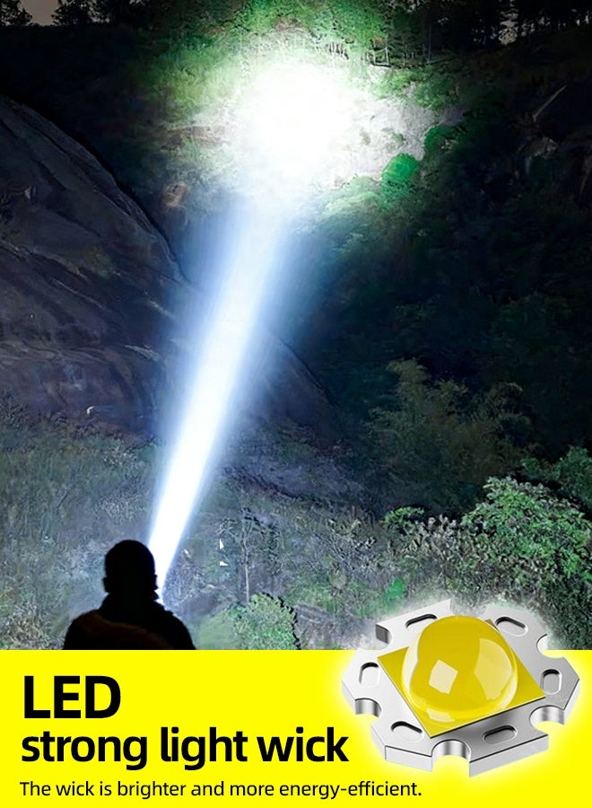 VINNYSEN LED Flashlight 4 Pack  High Lumen Tactical Flashlight with Tail Light Waterproof Zoom Flashlight  USB Rechargeable  Men's Christmas Stocking Gift  Essential Equipment for Hunting and Camping - Image 4