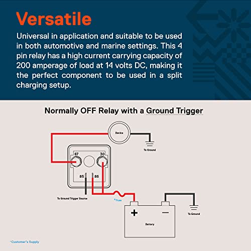 ONLINE LED STORE True Mods 12V DC 200 Amp Split Charge Relay Switch - Continuous Duty SPST 4-Pin Terminal High Power Relay for Truck Boat Marine - Image 3